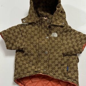 The North Face Brown and Orange Dog Jacket